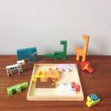 JOH Wooden Animal Building Blocks Color For Kids