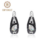 GEM'S BALLET Real 925 Sterling Silver Clip Earring for Women Fine Jewelry Natural Ethiopia Opal Gemstone Earrings