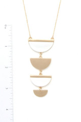 Two Tone Half Circle Pendant Necklace