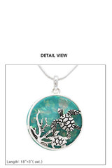 Stylish Sea Turtle Circle Pendant Necklace Stylish Sea Turtle Circle Pendant Necklace