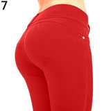 Blanca Fashion Women's Sexy Casual Solid Color High Waist Elastic Skinny Pencil Pants