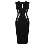 Blanca Fashion Women Slim Bodycon Party Cocktail Pencil Dress Black Vestido Blanca Fashion Women Slim Bodycon Party Cocktail Pencil Dress Black Vestido