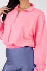 Cropped Half Zip Pullover