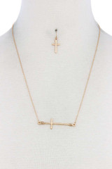 Metal Cross Charm Necklace