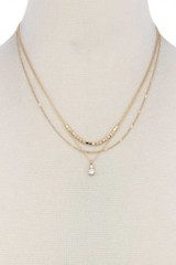 Multi Layered Rhinestone Charm Short Metal Necklace Multi Layered Rhinestone Charm Short Metal Necklace