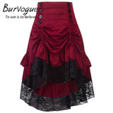 Burvogue Gothic Steampunk Skirt Clothing High Low Vintage Party Skirts Medieval Victorian Gothic Renaissance Skirts Longa Faldas