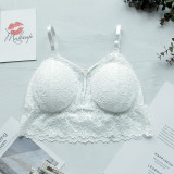 Lace Bralette Sexy Bras For Women Underwear Floral Lace Bra Wireless Seamless Deep V Crop Top Push Up Bra Female Sexy Lingerie