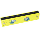 Double Row 16 Hole Harmonica Musical Instruments Children's Wooden Painted