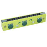 Double Row 16 Hole Harmonica Musical Instruments Children's Wooden Painted