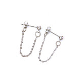 4mm Gold Color Ball Chain Ear Jacket Earrings for Women Minimalist Ear Cuff Earrings Simple Thin Chain Wrap Earrings Gifts