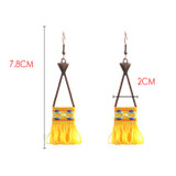European and American geometric love triangle tassel earrings cloth thread ears new design earrings