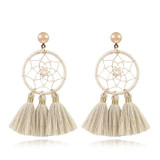 New woven dream net earrings handmade bead net tassel earrings earrings national style earrings