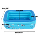 110-200cm Children Bathing Tub Baby Home Use Paddling Pool Inflatable Square Swimming Pool Kids Inflatable Pool