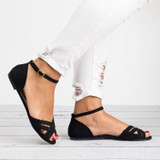 Summer new women's shoes open toe knit flat sandals