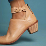 Boots - Women Chunky Heel Zipper Boots