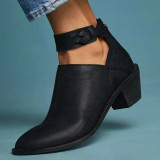 Boots - Women Chunky Heel Zipper Boots