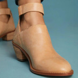Boots - Women Chunky Heel Zipper Boots