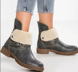 2019 Women Warm Retro Leather Martin Ankle Boots