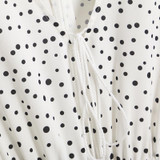 V-Neck Printed Polka Dot Bohemian Maxi Dress