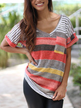 Patch Pocket Striped T-Shirt