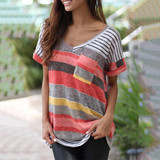 Patch Pocket Striped T-Shirt