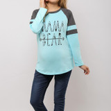 Raglan Sleeve Letter Print Tee