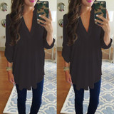 V-Neck Chiffon Blouse