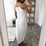 Maternity Plain Spaghetti Strap Asymmetric Dress