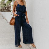 Maternity Plain Sling Strap Loose Jumpsuit