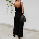 Maternity Plain Sling Strap Loose Jumpsuit