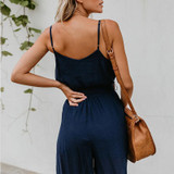 Maternity Plain Sling Strap Loose Jumpsuit