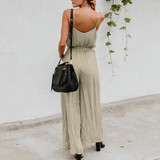 Maternity Plain Sling Strap Loose Jumpsuit