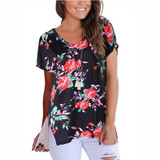 Floral Print V-Neck T-Shirt