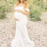 Maternity Lace Off Shoulder Photo Props Gown