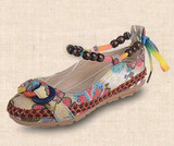 Vintage ethnic embroidery sandals