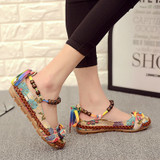 Vintage ethnic embroidery sandals