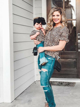 Parent-child leopard t-shirt