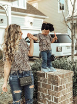 Parent-child leopard t-shirt