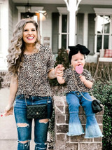Parent-child leopard t-shirt