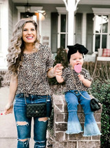 Parent-child leopard t-shirt