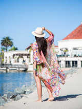 Chiffon Printed Cardigan Beach Swimwear Cover Up Blouse