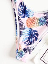 Pineapple Print Front Tie Bikini