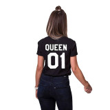 Print King Queen07 Parent-Child Cotton Short Sleeved T-shirt