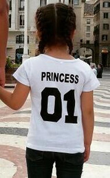 Print King Queen07 Parent-Child Cotton Short Sleeved T-shirt