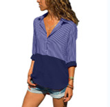 Lapel button striped shirt Lapel button striped shirt