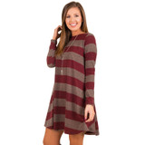 Long sleeve loose knit sweater dress