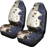 Cats - blue pattern Car Seat Cover