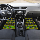 Black Fire Green and Yellow Front Car Mats (Set Of 2)