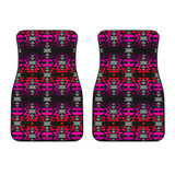 Black Fire Pink and Red Front Car Mats (Set Of 2)
