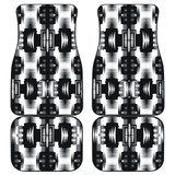 Black and White Sage Front And Back Car Mats (Set Of 4)